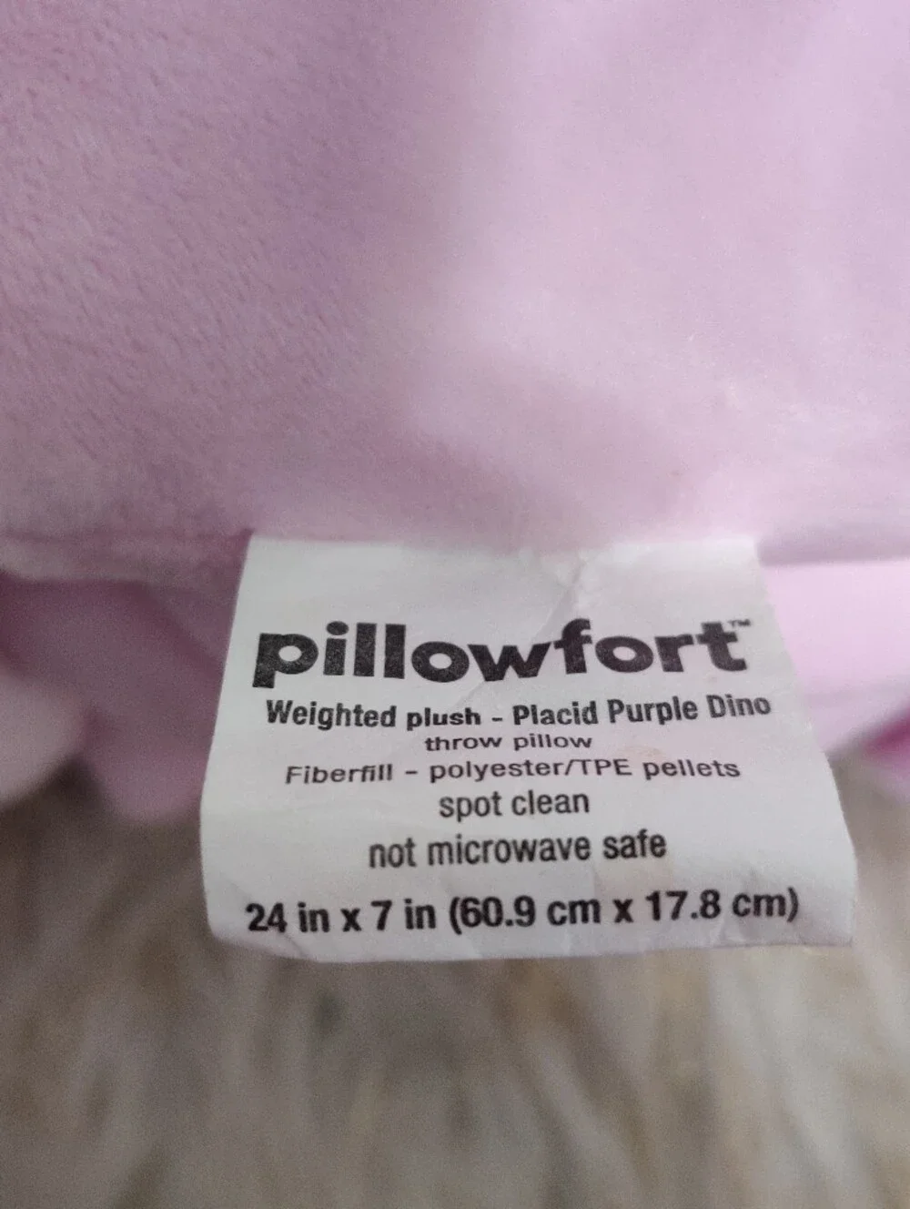Pillowfort Purple Dinosaur Weighted Plush Pillow 24